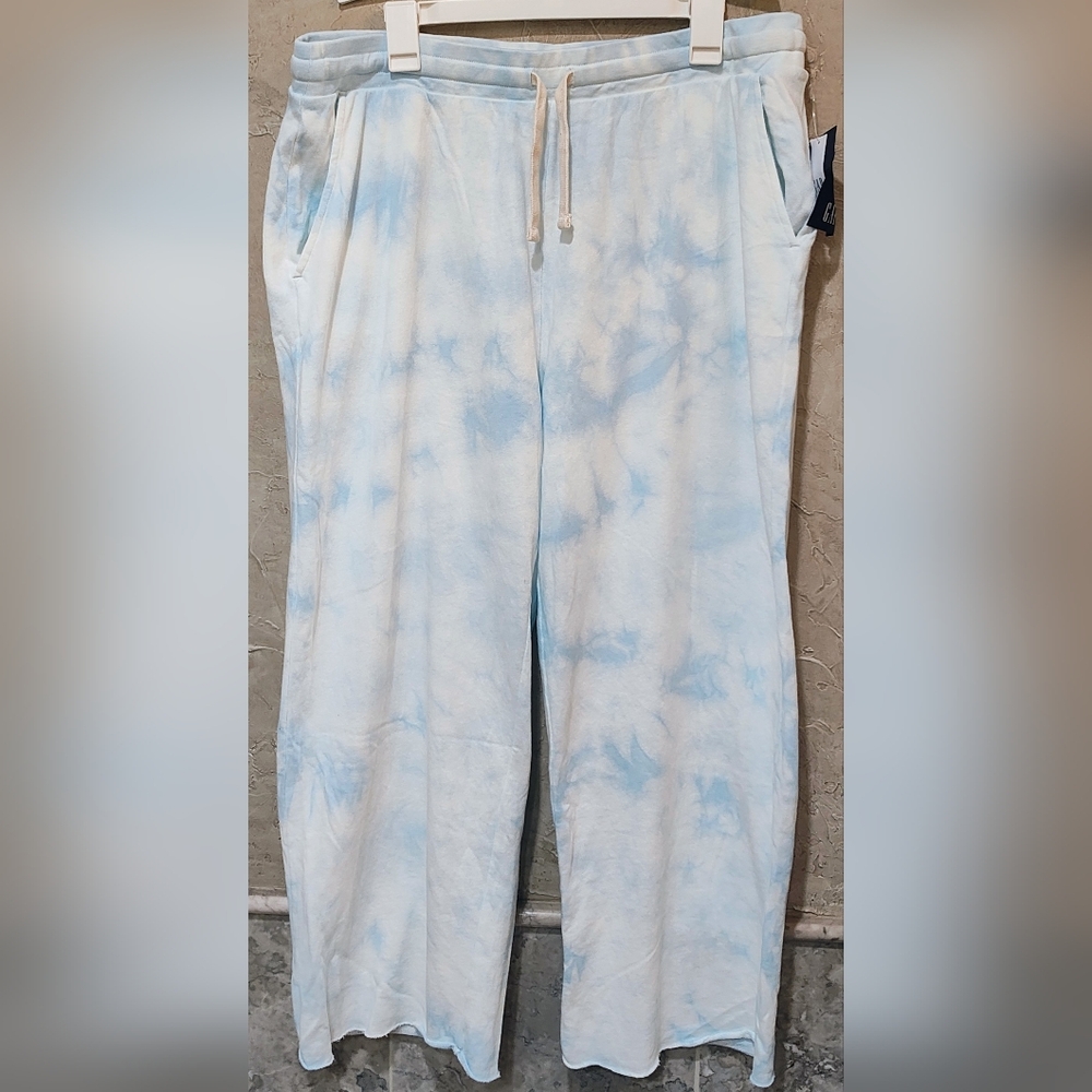 Gap Tie-Dye Straight Leg French Terry Crop Pants Women's XL